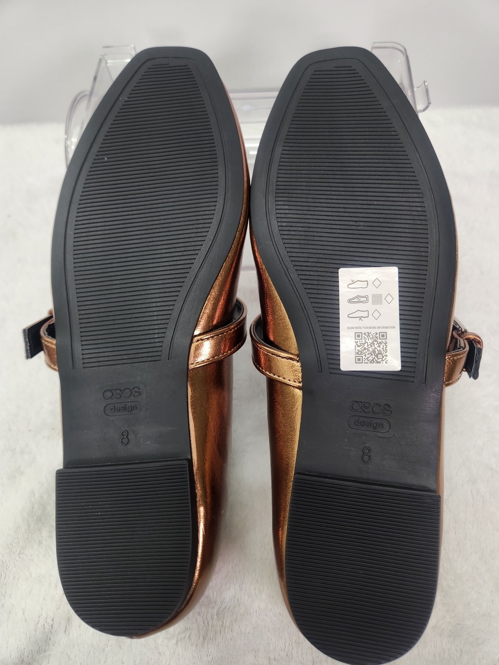 ASOS Classic Metallic Bronze Mary Jane Flats Size 10 - Picture 7 of 9